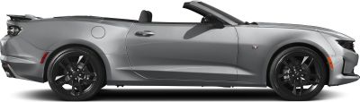 Side profile of a sleek convertible with black alloy wheels