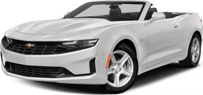 Convertible front-side view with aggressive grille and alloy wheels