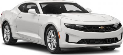 White sports coupe with sharp front grill and sleek headlights