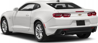Rear and side view of a sporty coupe with dual taillights and alloy wheels.