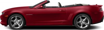 Red convertible with sleek side profile and alloy wheels.