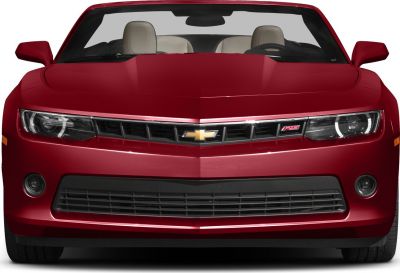 Close-up front view of a convertible car with distinct headlights and grille