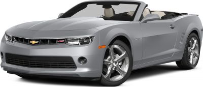 Front and side view of silver convertible with alloy wheels and modern headlights