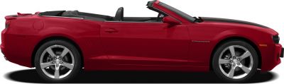 Red convertible with five-spoke alloy wheels and open-top design