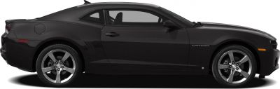 Side profile of a sleek coupe with alloy wheels and aerodynamic design