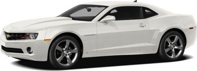 White coupe with front side profile and tinted windows
