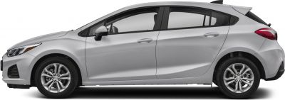 Silver hatchback side profile with alloy wheels and sleek design