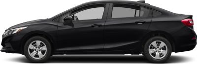 Side profile of a compact sedan with alloy wheels and smooth aerodynamic shape