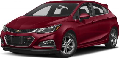 Front and side view of a compact hatchback with distinctive headlights and alloy wheels