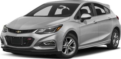 Front side profile of a compact hatchback with sporty trim and sleek headlamps