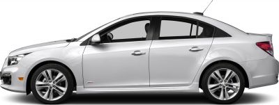 Side profile of mid-size sedan with alloy wheels and compact design.