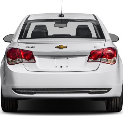 Rear view with distinct taillights and trunk design