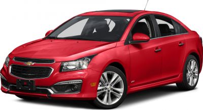 Red sedan front-side view with alloy wheels and sporty look