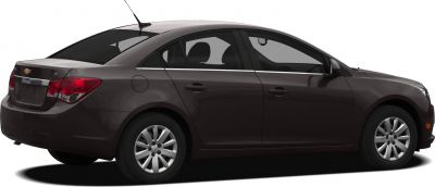 Side and rear profile of a compact four-door sedan with tinted windows