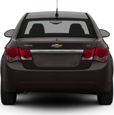 Rear view with distinct taillights and LT badge on compact sedan