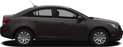 Side profile of a four-door sedan with alloy wheels
