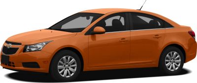 Orange compact sedan with sleek side profile and alloy wheels