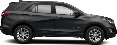 Side profile of black SUV with alloy wheels