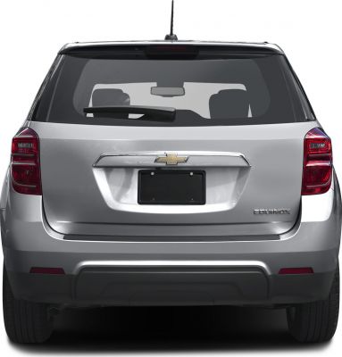 Rear view of SUV with distinct tail lights and rear windshield wiper