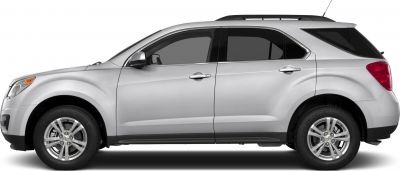Side profile of an SUV with alloy wheels and roof rails