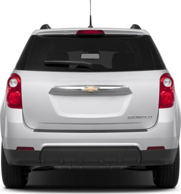 Rear view of SUV with distinctive tailgate and red circular rear lights