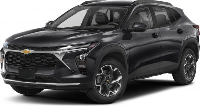 Front side view of black SUV with modern headlights and alloy wheels