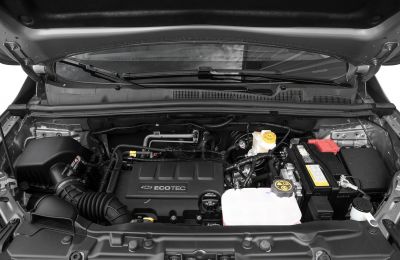 Engine bay showing ECOTEC motor and components of a facelifted compact SUV