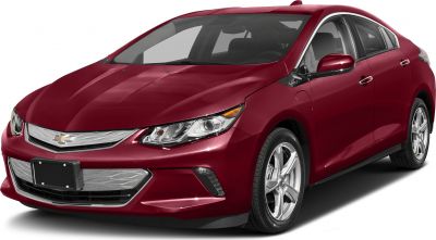 Red electric sedan front angle with sleek headlights and alloy wheels
