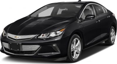 Front angled view of black hybrid sedan with alloy wheels
