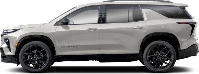 Side profile of mid-size SUV with black alloy wheels and smooth body lines.