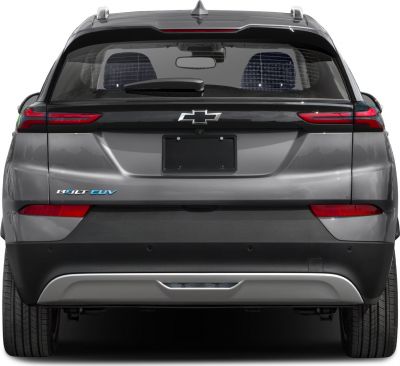 Rear view of a modern electric SUV with LED taillights and rear hatch design