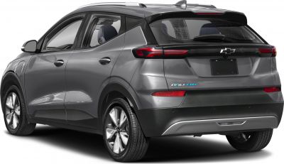 Rear side view of electric SUV with sleek taillights and alloy wheels
