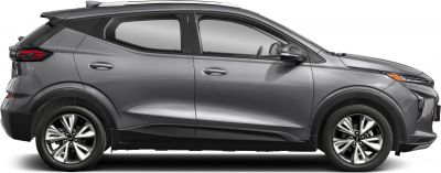 Side profile of electric compact SUV with sculpted body and alloy wheels