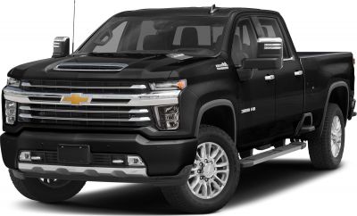 Heavy duty pickup with chrome grille and aero side mirrors