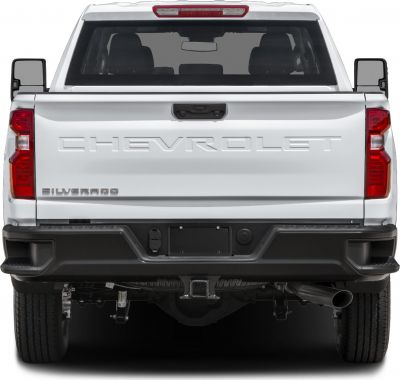 Rear view with tailgate, taillights, rear window, and towing hitch