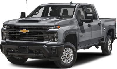 Bold front grille, hood scoop, double cab, long bed pickup