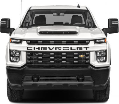 Front view with hood scoop and bold grille