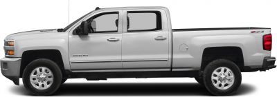 Side profile of a heavy-duty pickup with regular cab and long box