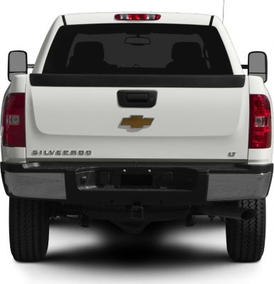 Rear view with tailgate and taillights of extended cab pickup