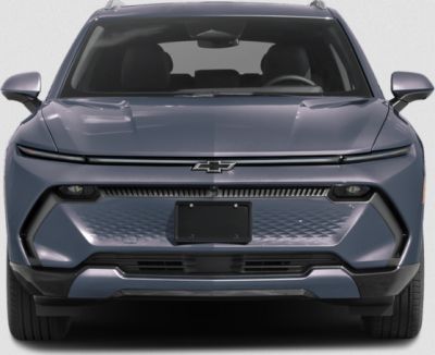 Front view with sleek LED headlights and futuristic design.
