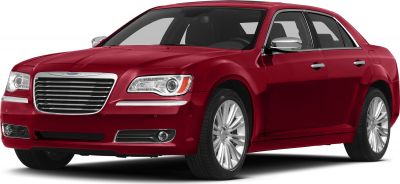Bold front grille and LED headlights on luxury sedan