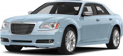 Sedan with chrome grille and LED headlights in front three-quarter view