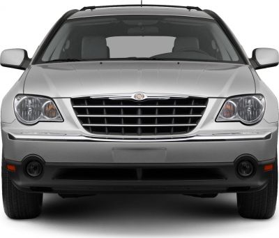 Front view with distinctive grille and headlights