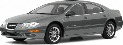 Front side view of luxury mid-size sedan with multi-spoke wheels