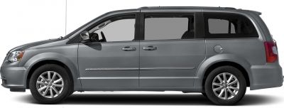 Side profile of a grey minivan with sliding rear door and alloy wheels