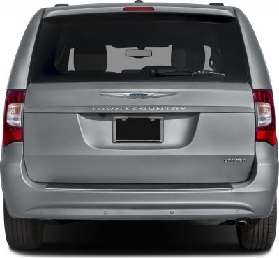 Rear view of minivan with taillights and rear windshield