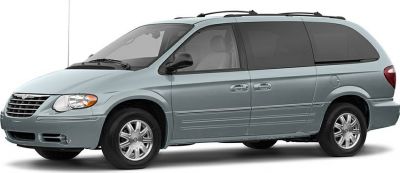 Side view of minivan with sliding doors and roof rails