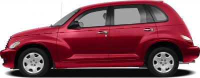 Side view of retro-styled compact hatchback with smooth body lines and distinctive wheels
