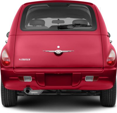 Rear view of a hatchback with distinctive taillights and rear windshield wiper