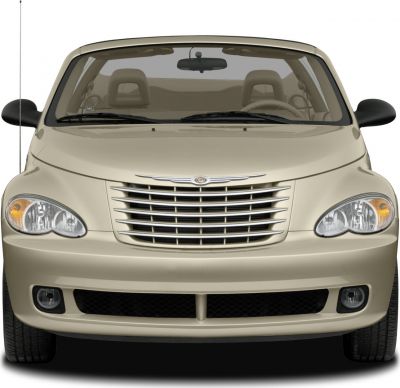 Front view of convertible with grille, headlights, fog lights